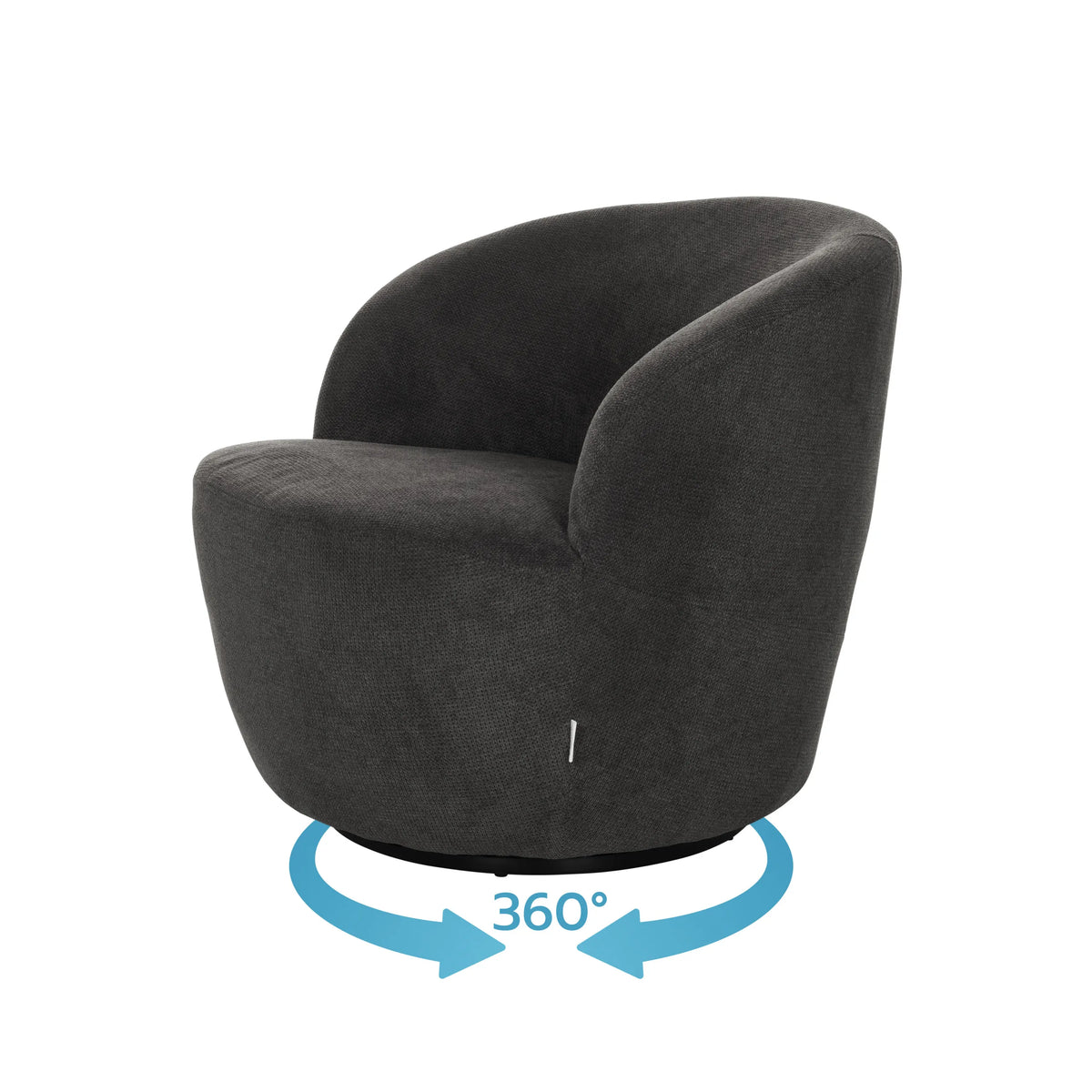 360-Grad-Drehfunktion des grauen Loungesessels BRAMWICH von hjh LIVING