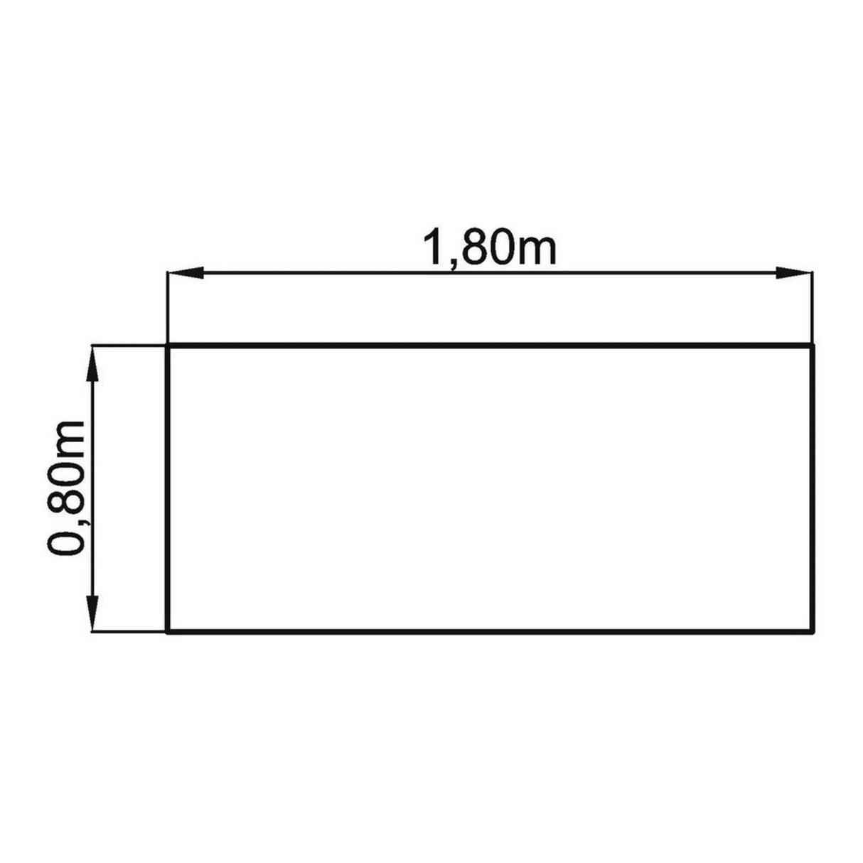 Technische Zeichnung des Schreibtischs MEGA 19 W mit 1,80 x 0,80 m von hjh OFFICE PRO