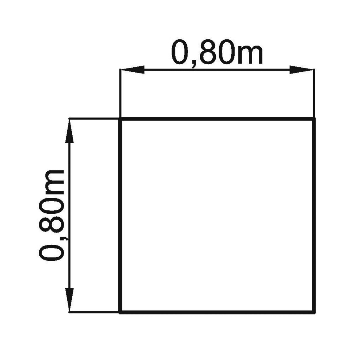 Technische Zeichnung des Schreibtischs ATOS 8 S mit 0,80 × 0,80 m von hjh OFFICE PRO
