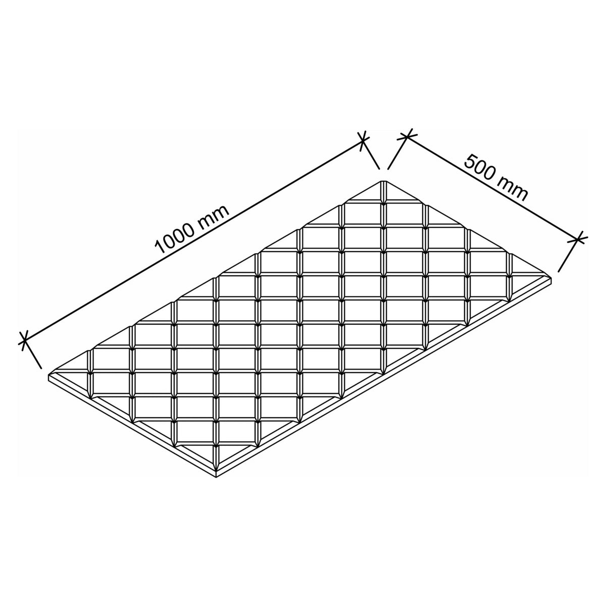 Technische Zeichnung des Zubehörs AWPX10 mit 1000 × 500 mm von hjh OFFICE PRO