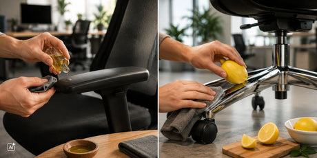 Materialpflege für Bürostühle: Öl für Plastik, Zitrone bei Chrom