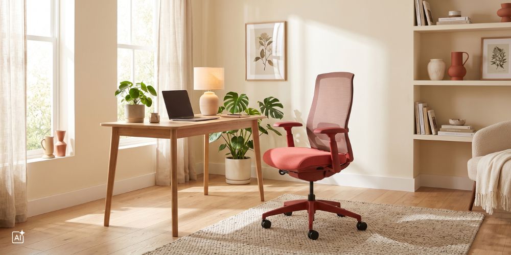 Bürostuhl COLORE steht in einem hellen und freundlichen Homeoffice