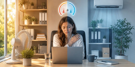 Raumtemperatur im Büro zu heiß und zu kalt im Vergleich