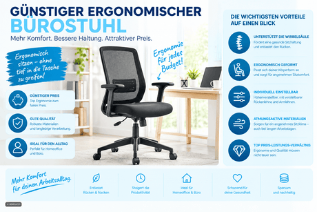 günstiger ergonomischer bürostuhl - buerostuhl24