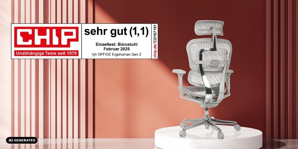 hjh OFFICE ERGOHUMAN GEN2 besteht den härtesten Test Deutschlands mit Bestnote 1,1 - buerostuhl24