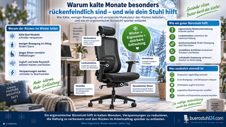 Warum kalte Monate besonders rückenfeindlich sind – und wie dein Stuhl hilft - buerostuhl24
