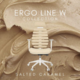 Profi-Bürostuhl ERGO LINE W in der Farbe Salted Caramel mit weißem Gestell und Rollen von hjh OFFICE