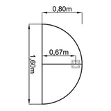 Technische Zeichnung des Ansatztisches QA60 / QA80 / QA160 mit 1,60 x 0,80 m von hjh OFFICE PRO