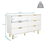 Maßzeichnung des Sideboards HJELLE mit einer Breite von 120 cm und einer Höhe von 75 cm von hjh LIVING