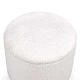 Weißer Stoffbezug des Polsterhockers Storiano S von hjh LIVING