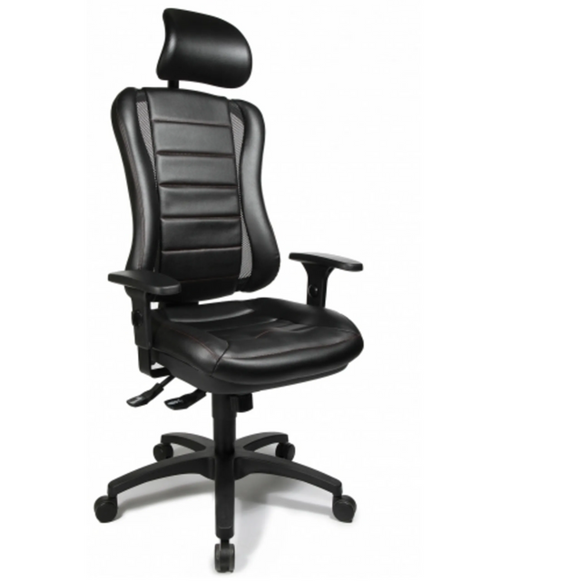 Schwarzer Profi-Bürostuhl HEAD POINT RS mit Kopfstütze und Armlehnen von Topstar