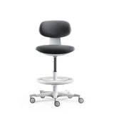 Dunkelgrauer Arbeitsstuhl WORK MF2 W mit Fußring und fünf Rollen von hjh OFFICE