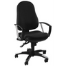 Homeoffice-Bürostuhl TRENDY SY mit schwarzem Stoffbezug und Armlehnen aus Metall von Topstar
