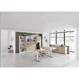 Höhenverstellbarer Schreibtisch XTRA XB 12 WC in Asteiche mit Maßen 120 x 80 cm von hjh OFFICE PRO
