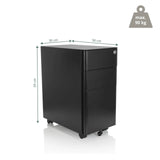 Maßansicht des Rollcontainers COLOR I mit 50 × 30 cm und einer Traglast von 90 kg von hjh OFFICE