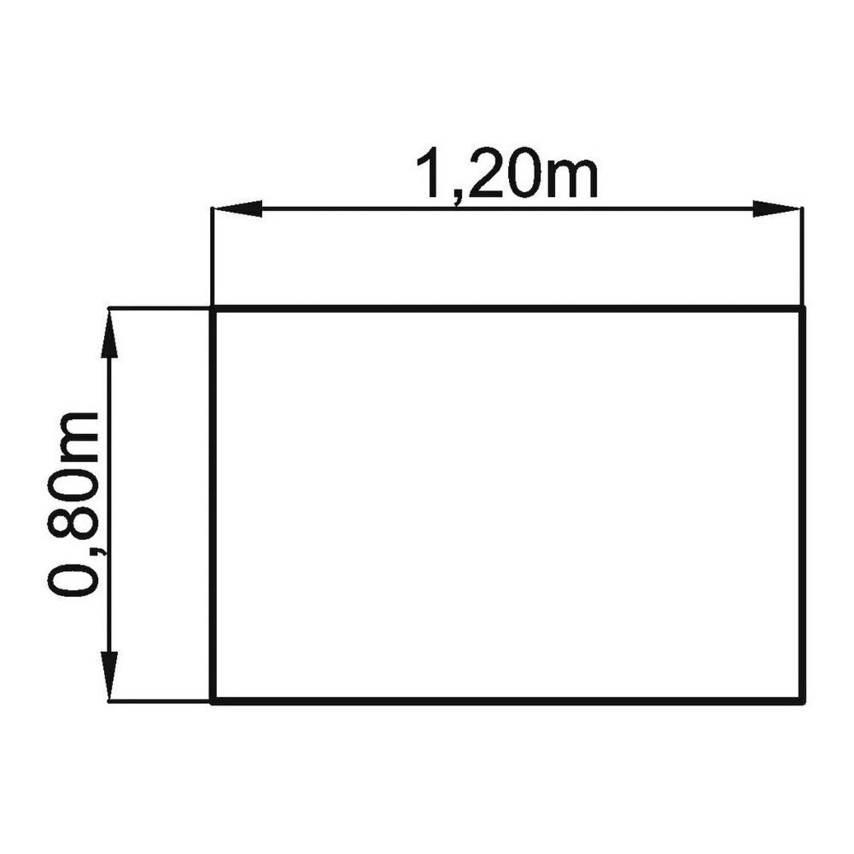 Technische Zeichnung des Schreibtischs MEGA 12 W mit 1,20 x 0,80 m von hjh OFFICE PRO