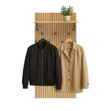 Wandgarderobe LINNO SPACE in Eiche und Schwarz mit Ablagefläche und Kleiderhaken von hjh LIVING