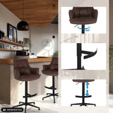 Brauner Barhocker SOLAO LIFE HIGH mit Gaslift, Fußstütze und 360-Grad-Drehfunktion von hjh LIVING (KI-generiertes Bild)