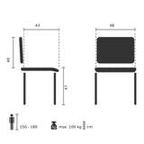 Technische Zeichnung des Schalenstuhls SCANDI P mit einer Sitzhöhe von 47 cm von hjh OFFICE