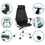 High-End-Bürostuhl GENIDIA PRO WHITE in Schwarz mit verschiedenen Verstellmöglichkeiten von hjh OFFICE