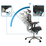 Verstellbare Rückenlehne bis 90 Grad und Sitzmechanismen des Luxus-Chefsessel ERGOHUMAN GEN2 von hjh OFFICE