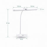 Maßzeichnung der Schreibtischlampe Lumanova D6 mit einer Höhe von 31 cm und einem Fuß von 16 cm von hjh OFFICE