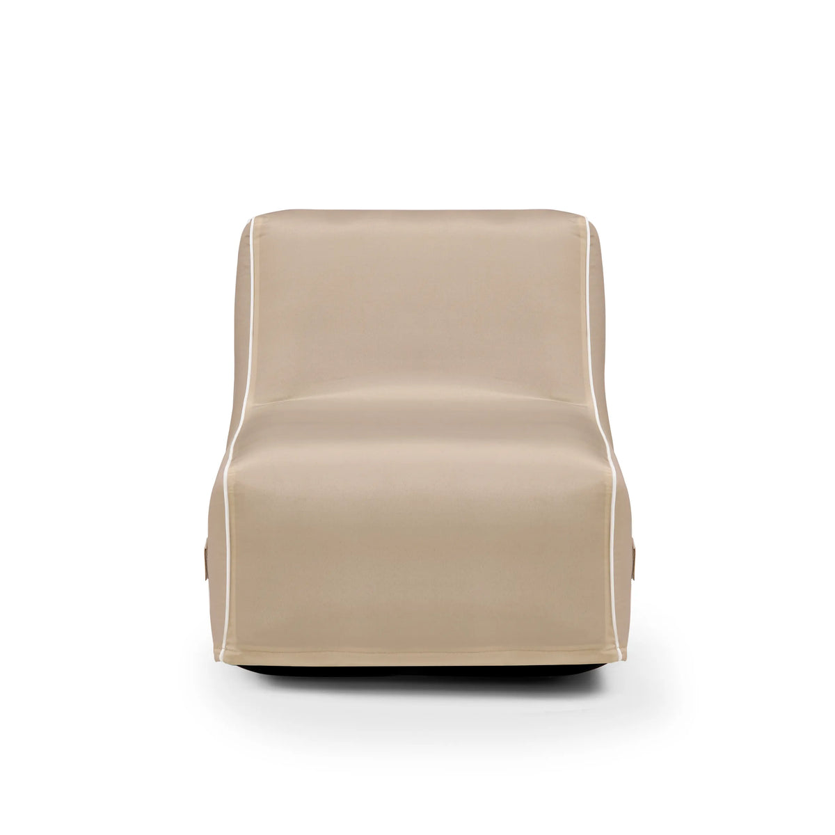 Beiges Luftsofa Sitzolo Air mit glatter Oberfläche und weißen Ziernähten von hjh LIVING – 360-Grad-Ansicht (Frontansicht 0°)