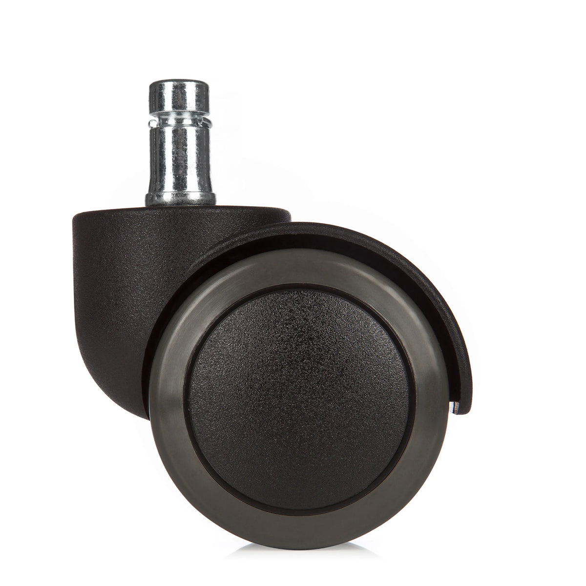 Schwarze Stuhlrolle 5x ROLO FREE 11mm/50mm für Hartböden mit metallischem Aufnahmebolzen von hjh OFFICE