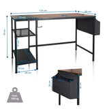 Technische Zeichnung des Schreibtischs WORKSPACE H I mit 120 × 60 cm und einer Traglast von 100 kg von hjh OFFICE