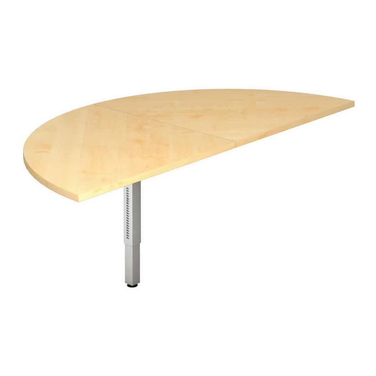 Ansatztisch QA60 / QA80 / QA160 in Ahorn-Optik mit silberfarbenem Tischbein von hjh OFFICE PRO