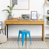 Hellblauer Bistrohocker VANTAGGIO mit quadratischer Sitzfläche und vier Beinen von hjh OFFICE