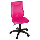 Pinker Kinderdrehstuhl KIDDY BASE mit Netzrücken und schwarzem Fußkreuz mit fünf Rollen von hjh OFFICE – 360-Grad-Ansicht (Frontansicht 20°)