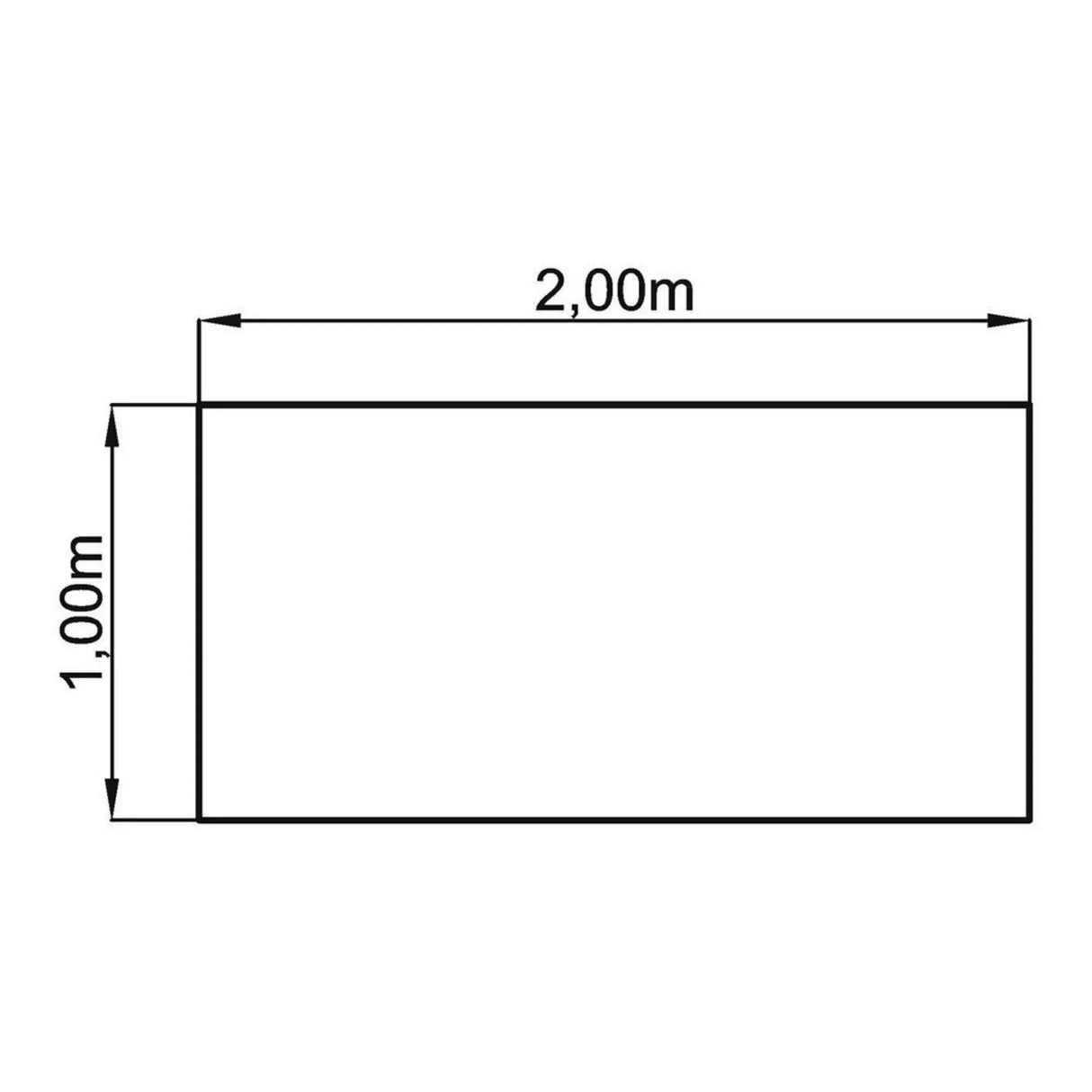 Technische Zeichnung des Schreibtischs MEGA 2E W mit 2,00 × 1,00 m von hjh OFFICE PRO