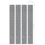 Vier graue melierte Akustik-Wandelemente AWP im Format 200 x 25 cm als Zubehör von hjh OFFICE PRO