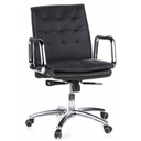 Schwarzer Profi-Chefsessel VILLA 10 mit gestepptem Bezug und verchromten Armlehnen von hjh OFFICE