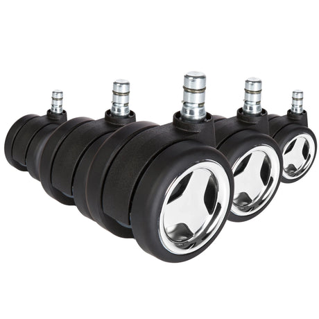5x ROLO GAME No-Noise 11mm/60mm | Hartböden - Stuhlrollen - buerostuhl24