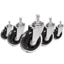 Fünf Stuhlrollen 5x ROLO SKATE CT 11mm/75mm in Silber und Transparent für Hartböden von hjh OFFICE