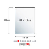 Technische Zeichnung der Bodenschutzmatte ULTIMAT II mit 150 x 116 cm von Floortex