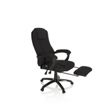 Schwarzer Homeoffice Chefsessel RELAX CL190 mit Armlehnen und Fußkreuz mit fünf Rollen von MyBuero – 360-Grad-Ansicht (schräge Frontansicht 60°)