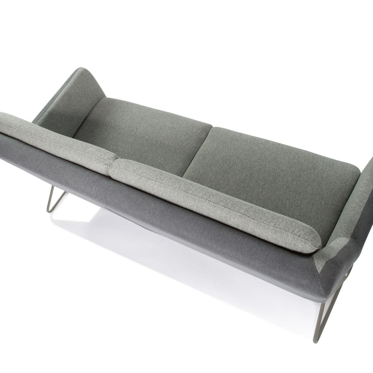 Hellgrau-dunkelgraues Loungesofa LAGUN als Drei-Sitzer mit schlanken Metallfüßen von hjh OFFICE