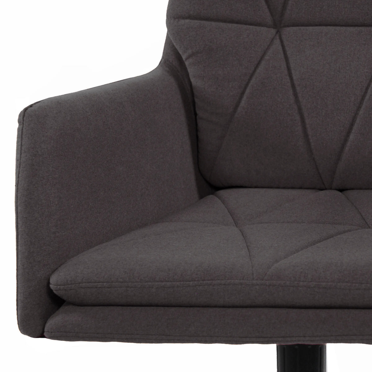 Dunkelgraue Polsterung und Armlehne des Home-Office-Bürostuhls SHAKE 350 von hjh OFFICE