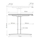 Maßzeichnung des höhenverstellbaren Schreibtischs XMKA 12 G mit einer Höhe von 72-119 cm von hjh OFFICE PRO