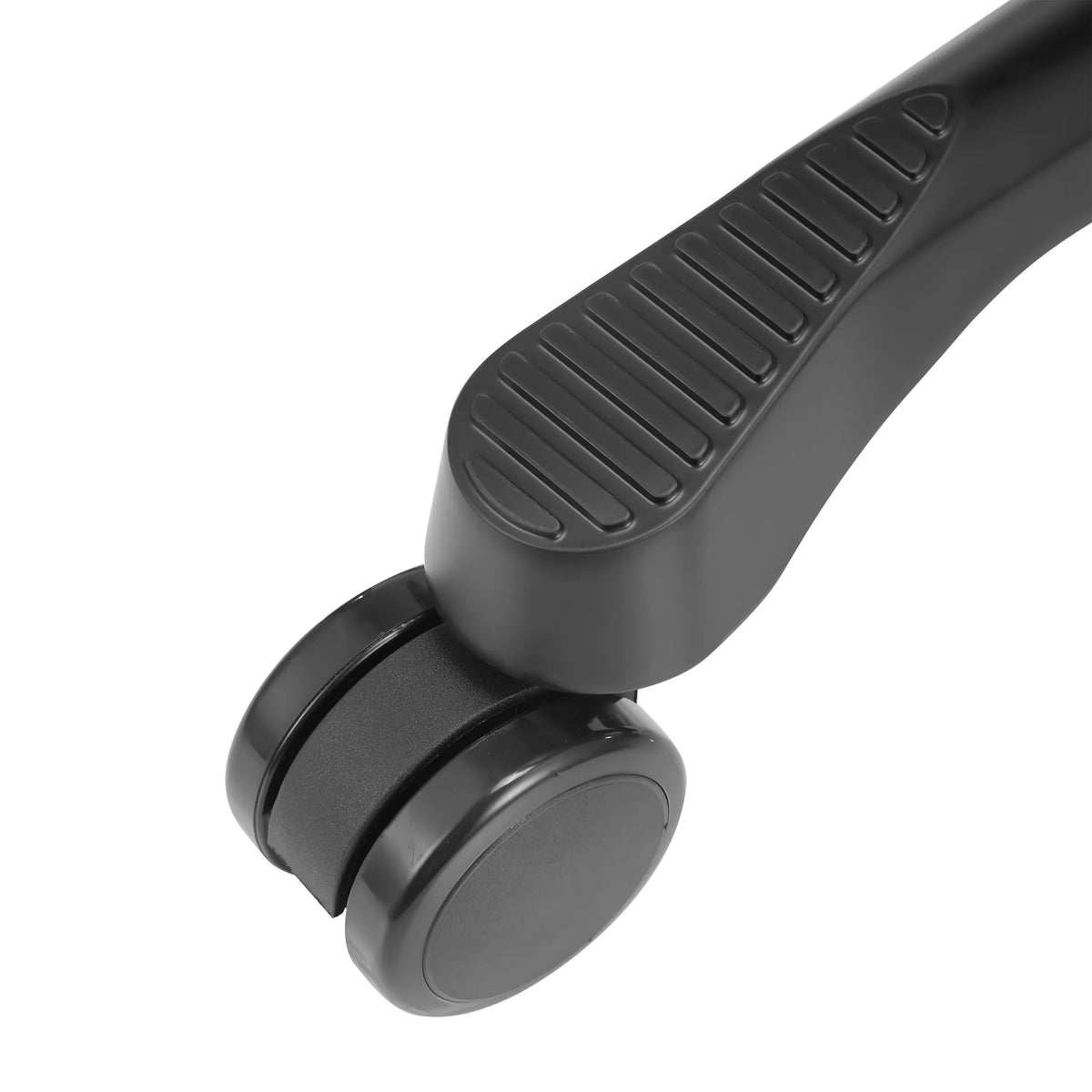 Schwarze Rolle des Kniehockers EvoShift mit strukturierter Grifffläche am Gestell von hjh OFFICE