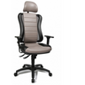 Grauer Profi-Bürostuhl HEAD POINT RS mit schwarzem Gestell und Kopfstütze von Topstar