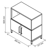 Technische Zeichnung des Unterschranks FlexWall mit 800 × 417 mm von hjh OFFICE PRO