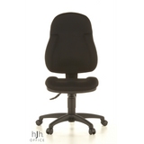 Schwarzer Homeoffice-Bürostuhl WELLPOINT 10 mit Fußkreuz und fünf Rollen von Topstar – 360-Grad-Ansicht (Frontansicht 0°)