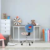 Kinderdrehstuhl KID BUBBLE mit buntem Motiv und blauer Rückenlehne von hjh OFFICE