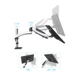 Verstellbereiche der Monitorhalterung VM-MG2 mit Dreh- und Neigewinkeln von hjh OFFICE