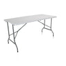 Weißer Klapptisch EASY UP MULTI II mit rechteckiger Platte und grauem Metallgestell von hjh OFFICE