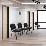Vier Vierfußstühle XT 600 in Schwarz mit schlanken Beinen in einem Flur von hjh OFFICE